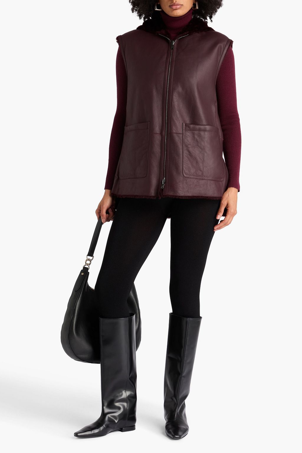JOSEPH Dantec reversible shearling hooded vest