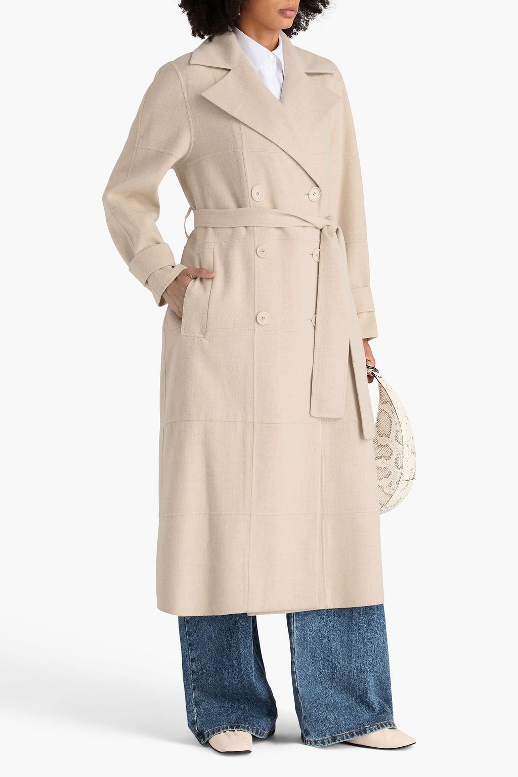 JOSEPH Merton double-breasted wool and silk-blend felt coat