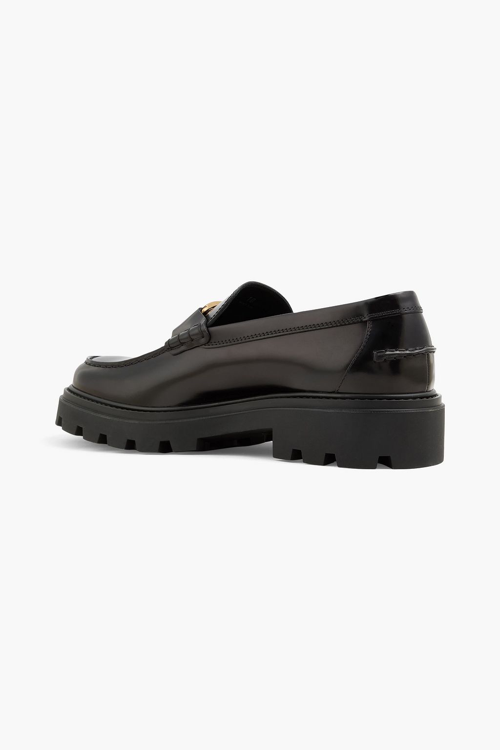 TOD'S Embellished glossed-leather loafers