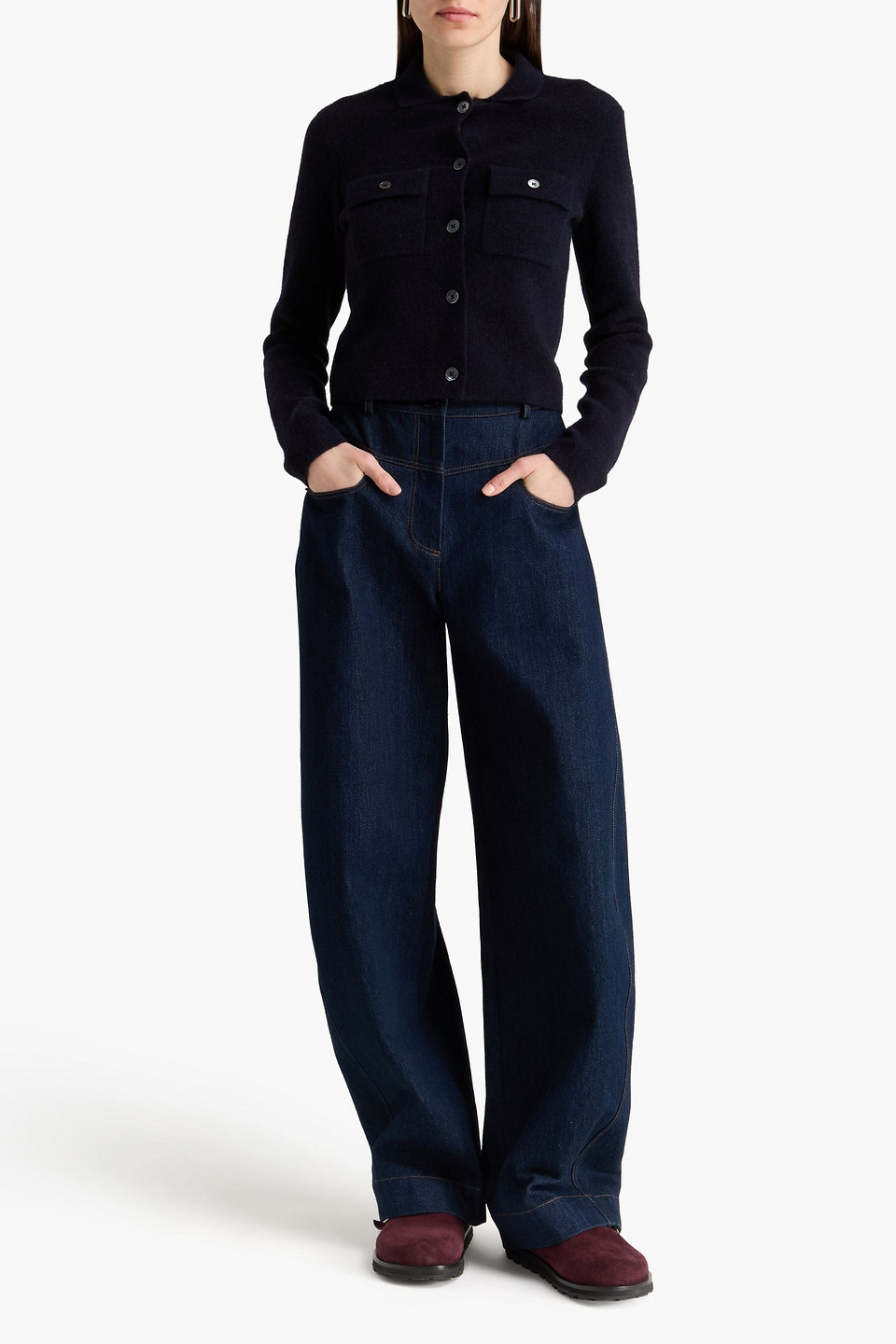 James Perse - Cardigan Aus Gebürstetem Stretch-strick - Blau - 0 
