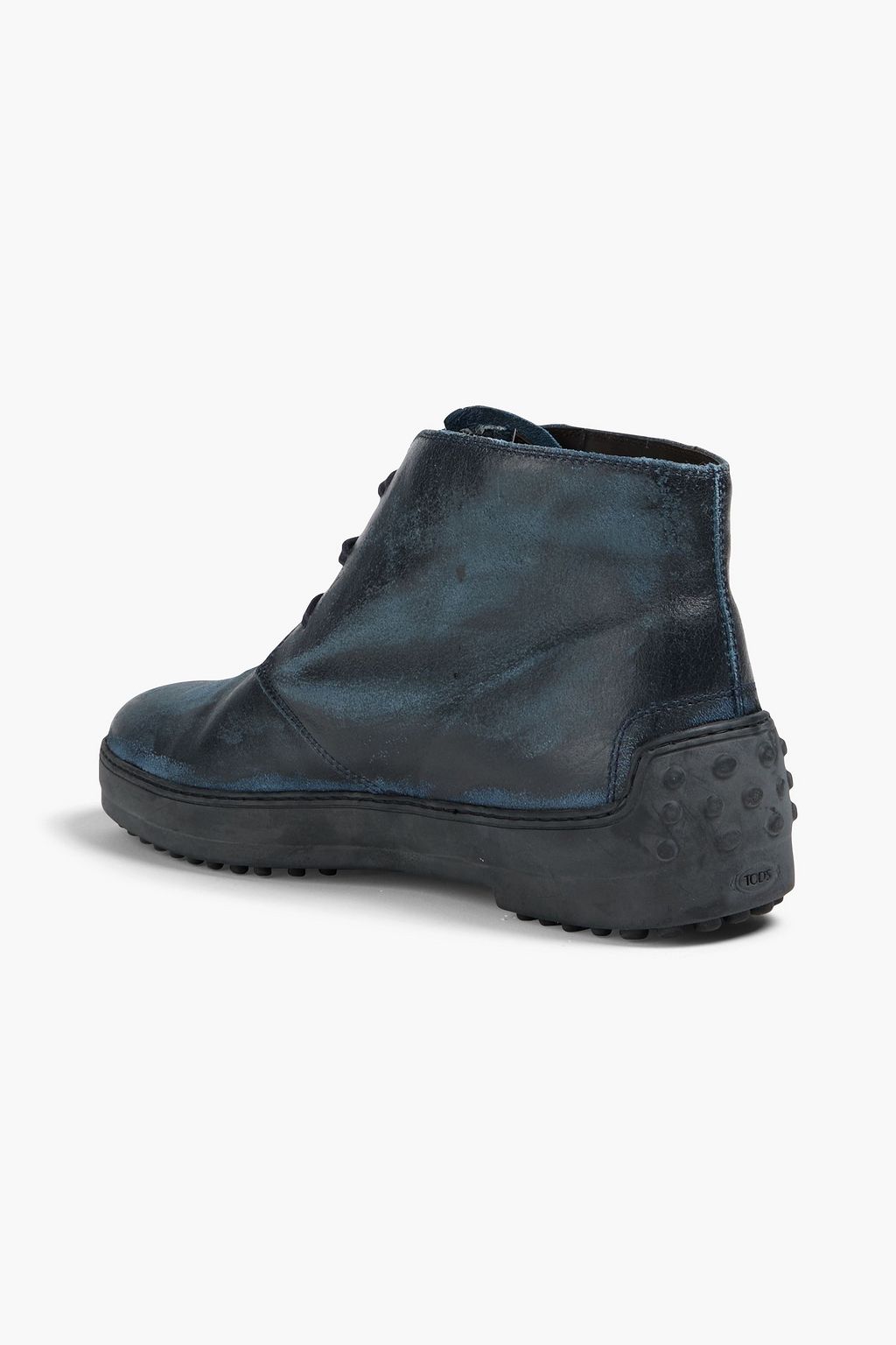 TOD'S Distressed leather chukka boots