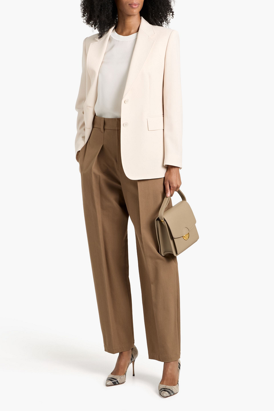 Max Mara Magma Wool-twill Blazer In Neutral