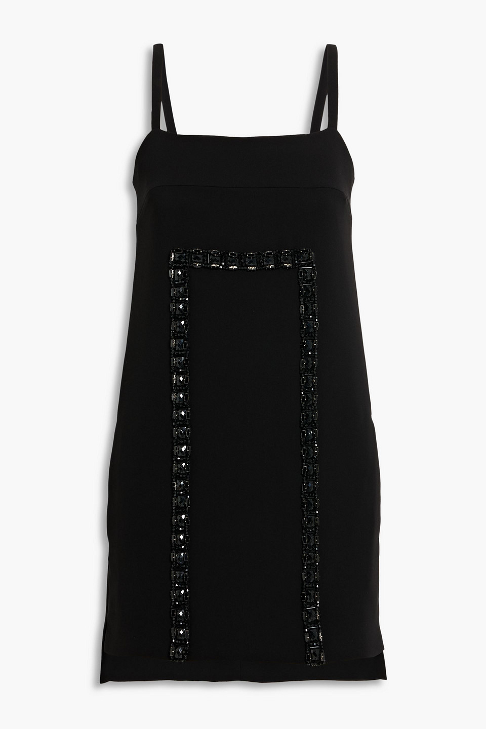Max Mara Aversa Crystal-embellished Crepe Mini Dress In Black