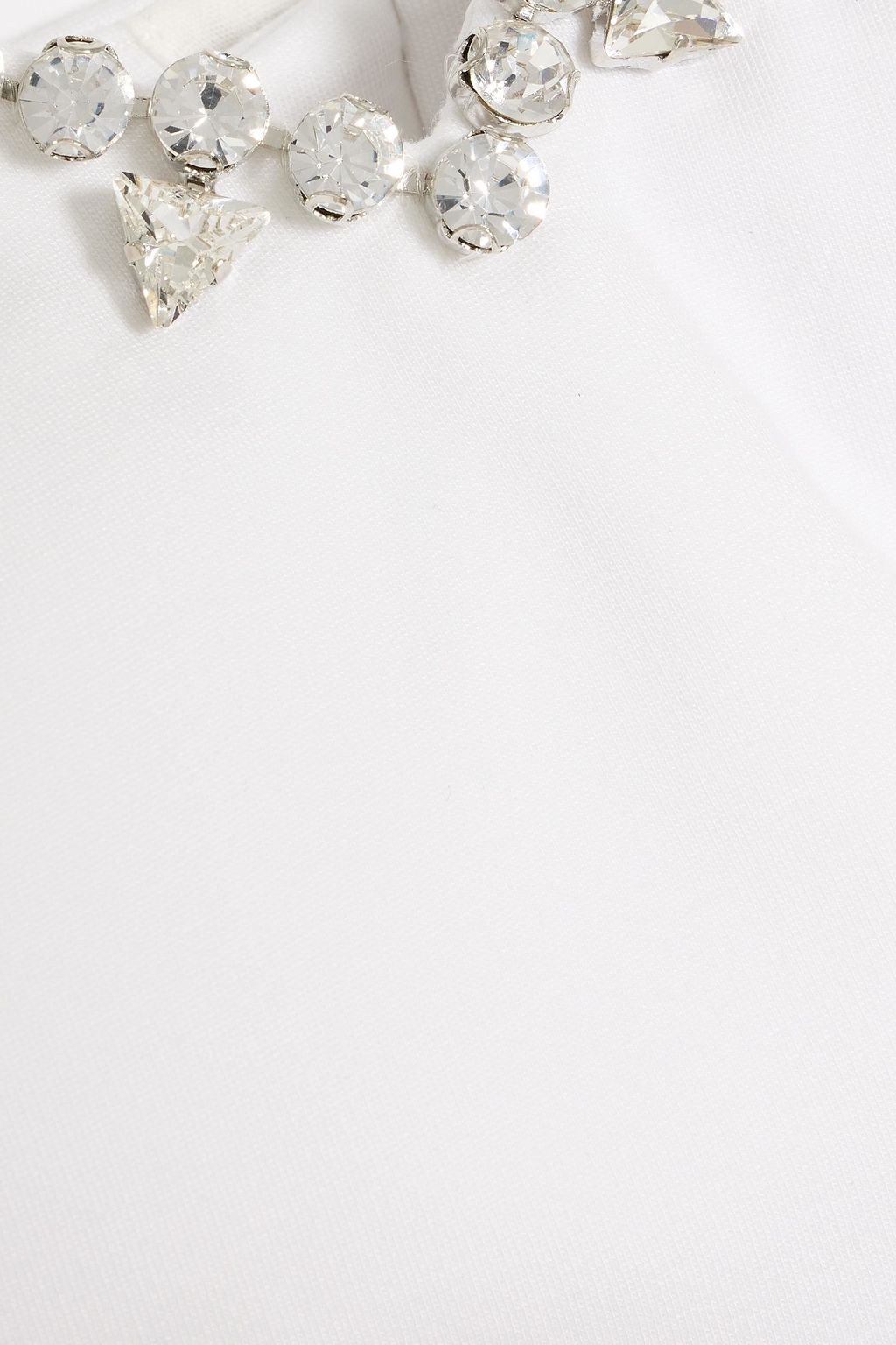 AREA Cropped crystal-embellished ponte bustier top