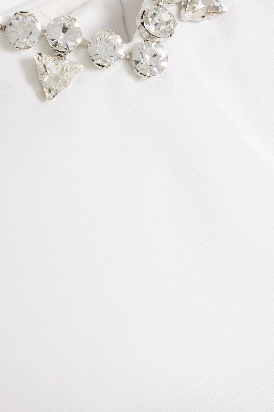 Area Cropped Crystal-embellished Ponte Bustier Top In White
