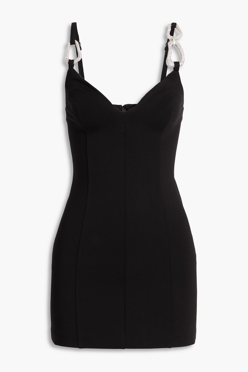 Area Crystal-embellished Ponte Mini Dress In Black