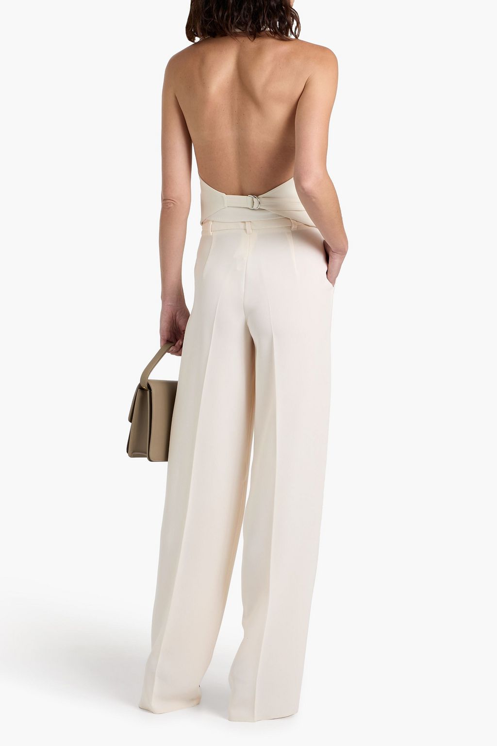 MAX MARA STUDIO Latina belted crepe straight-leg pants