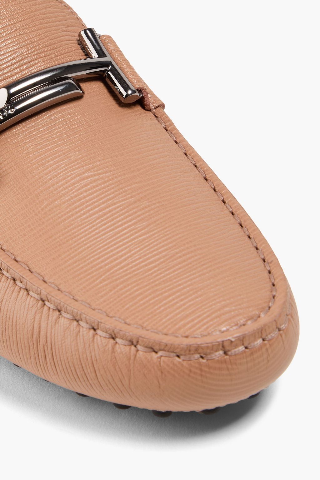 TOD'S 더블 T 텍스처드 가죽 로퍼