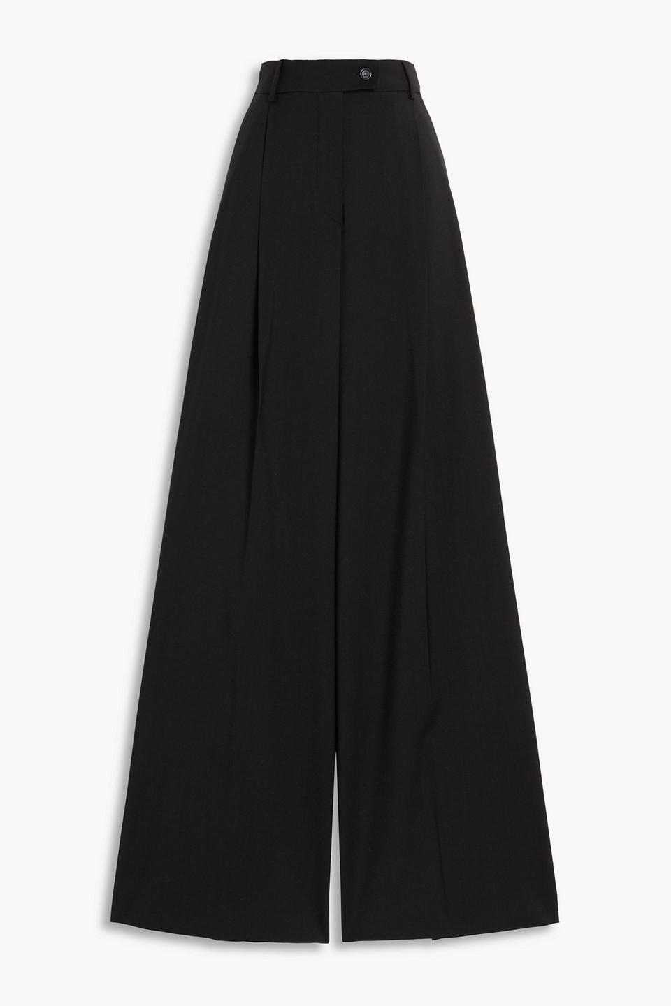 Sportmax Vela Pleated Wool Wide-leg Pants In Black