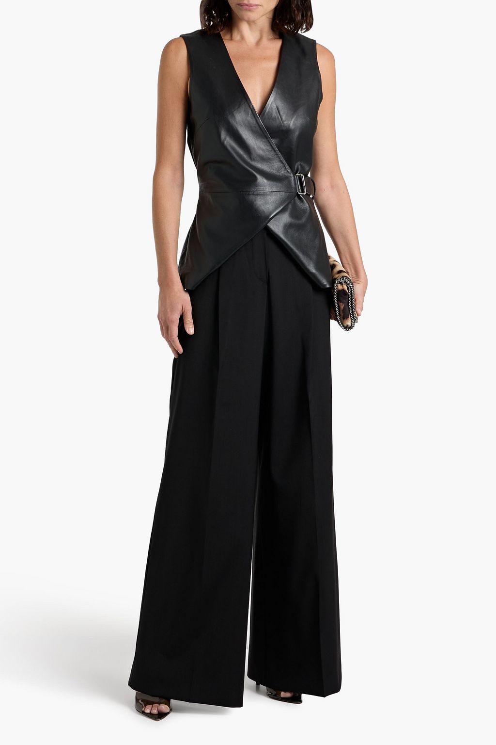 SPORTMAX Vela pleated wool wide-leg pants