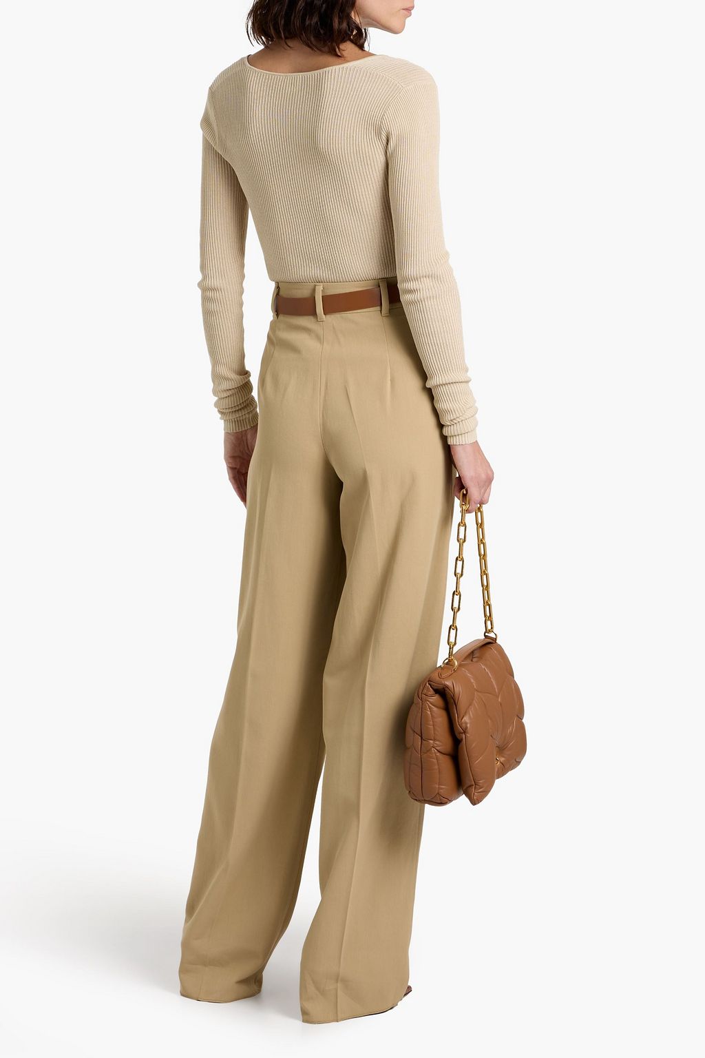 MAX MARA STUDIO Ezio belted woven straight-leg pants