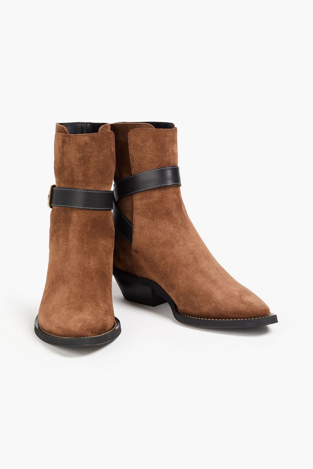 TOD'S 버클 디테일 스웨이드 앵클 부츠