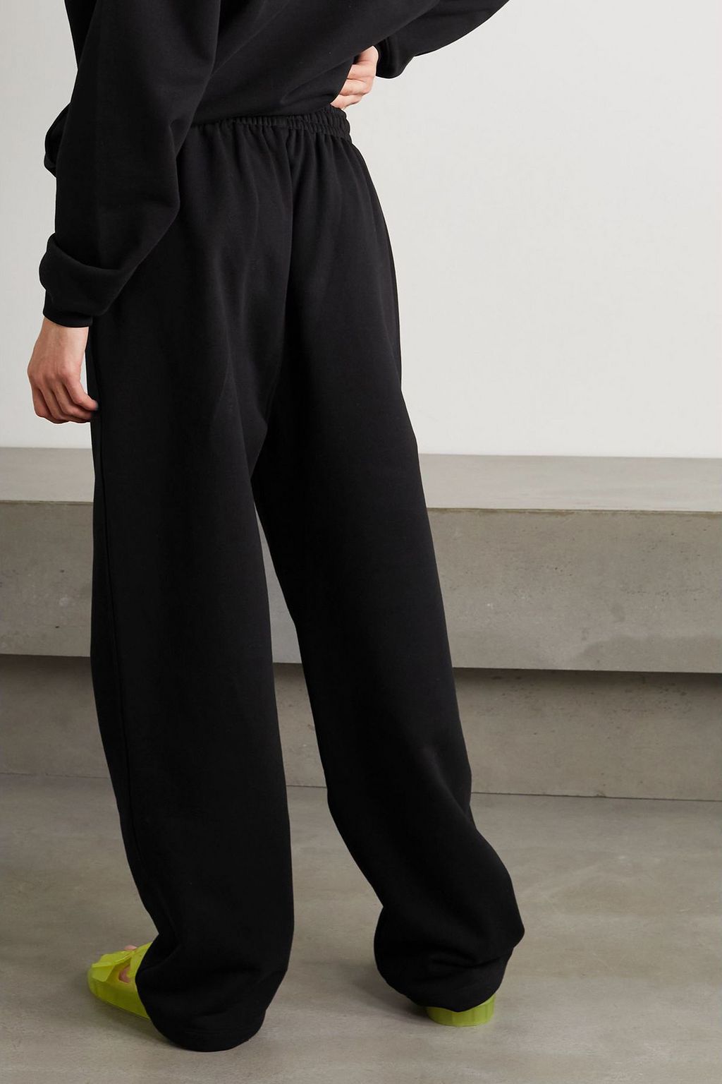 BALENCIAGA Embroidered cotton-jersey track pants