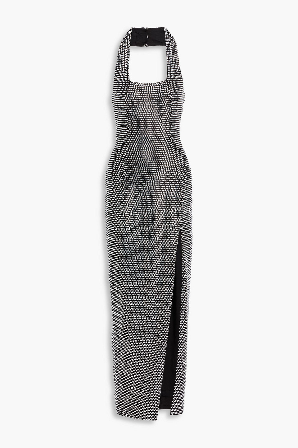 Area Crystal-embellished Stretch-jersey Halterneck Gown In Gray