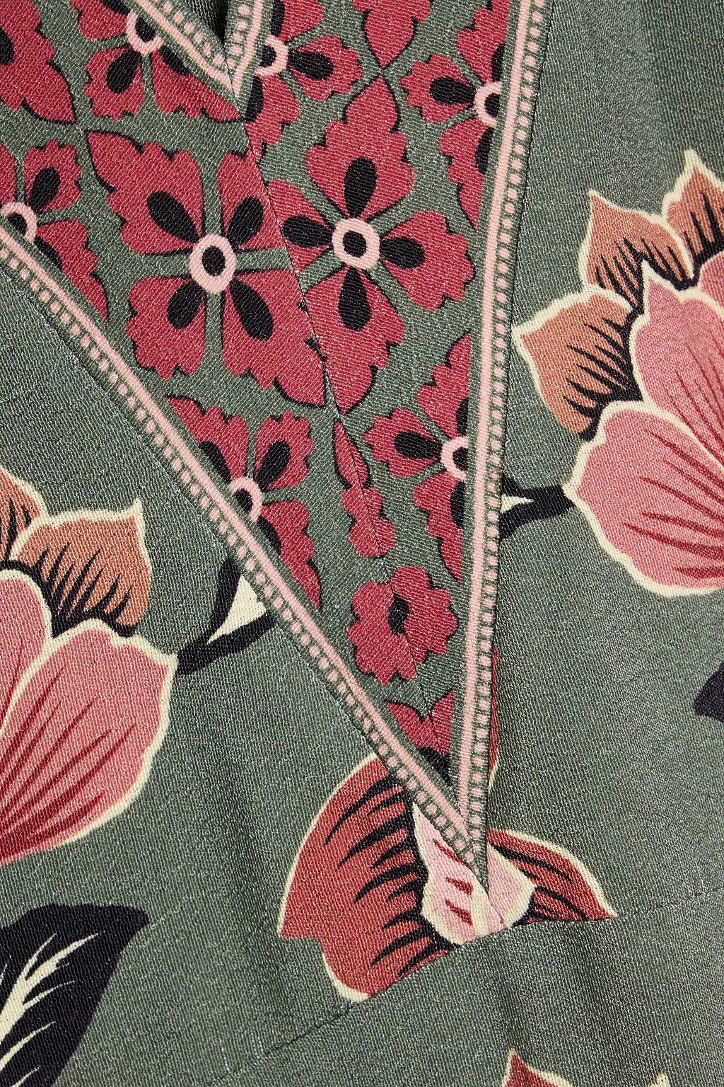 FARM RIO Floral-print crepe maxi dress