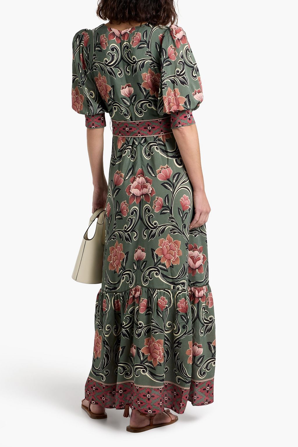 FARM RIO Floral-print crepe maxi dress