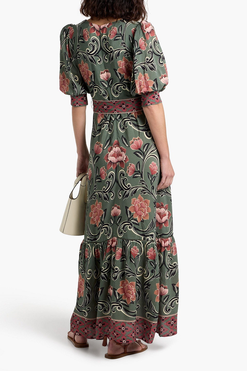 Farm Rio Arabesque Floral Maxi Dress In Green