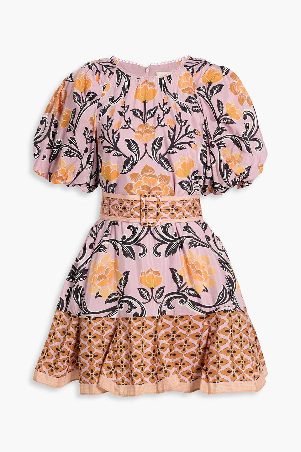 Farm Rio Printed Cotton-blend Mini Dress In Multi