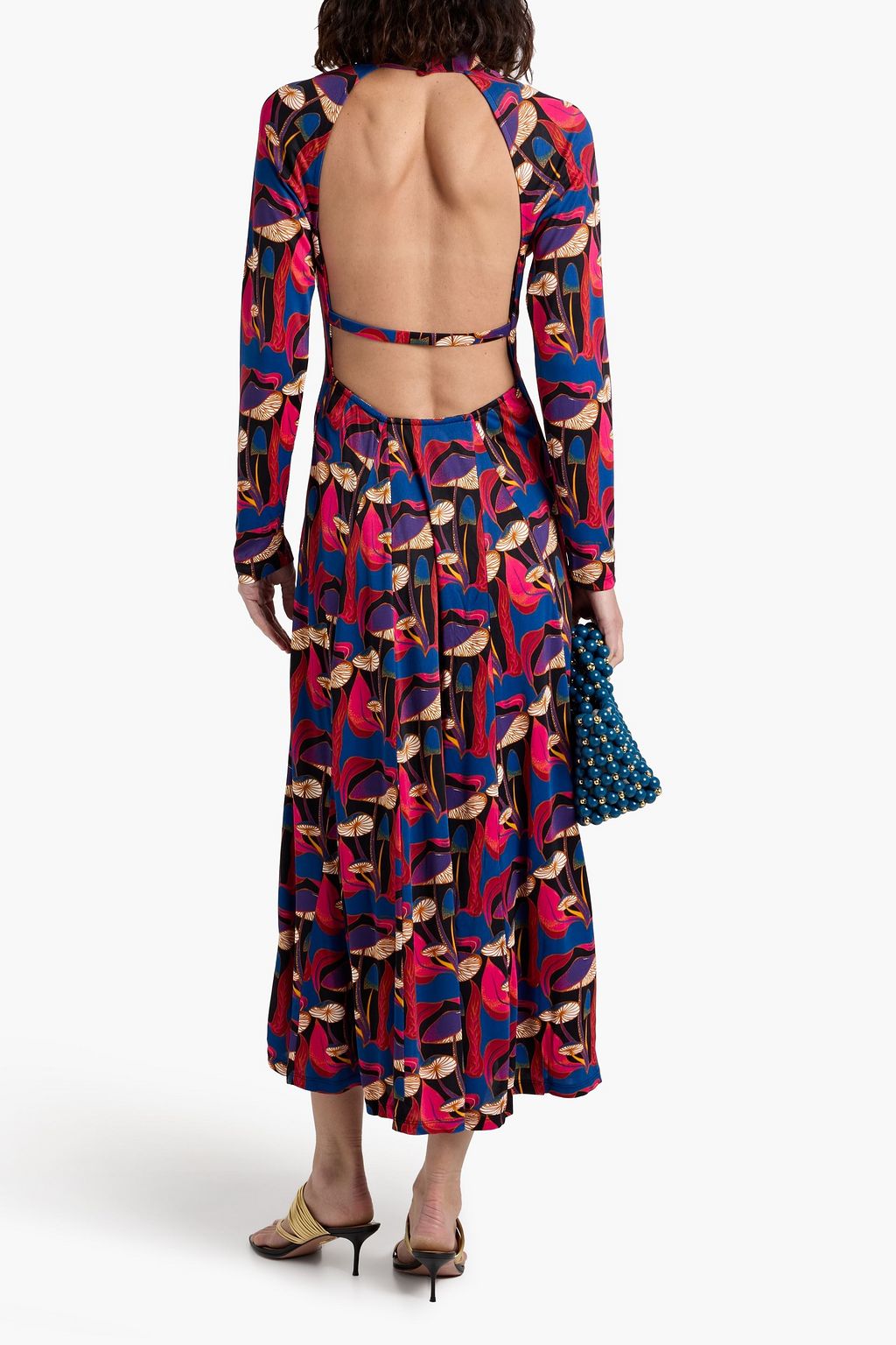 FARM RIO Cutout printed jersey midi dress