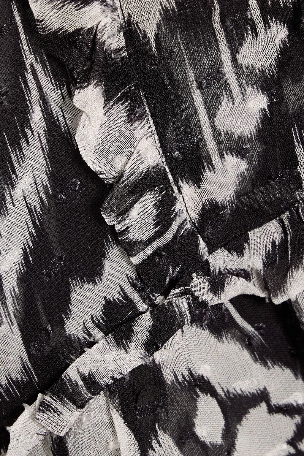 FARM RIO Printed fil coupé chiffon mini dress