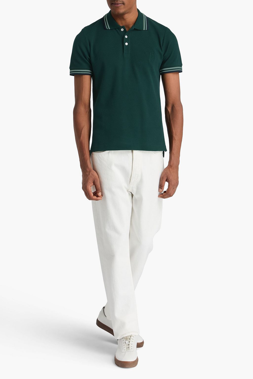 TOD'S قميص بولو من القطن وقماش بيكيه