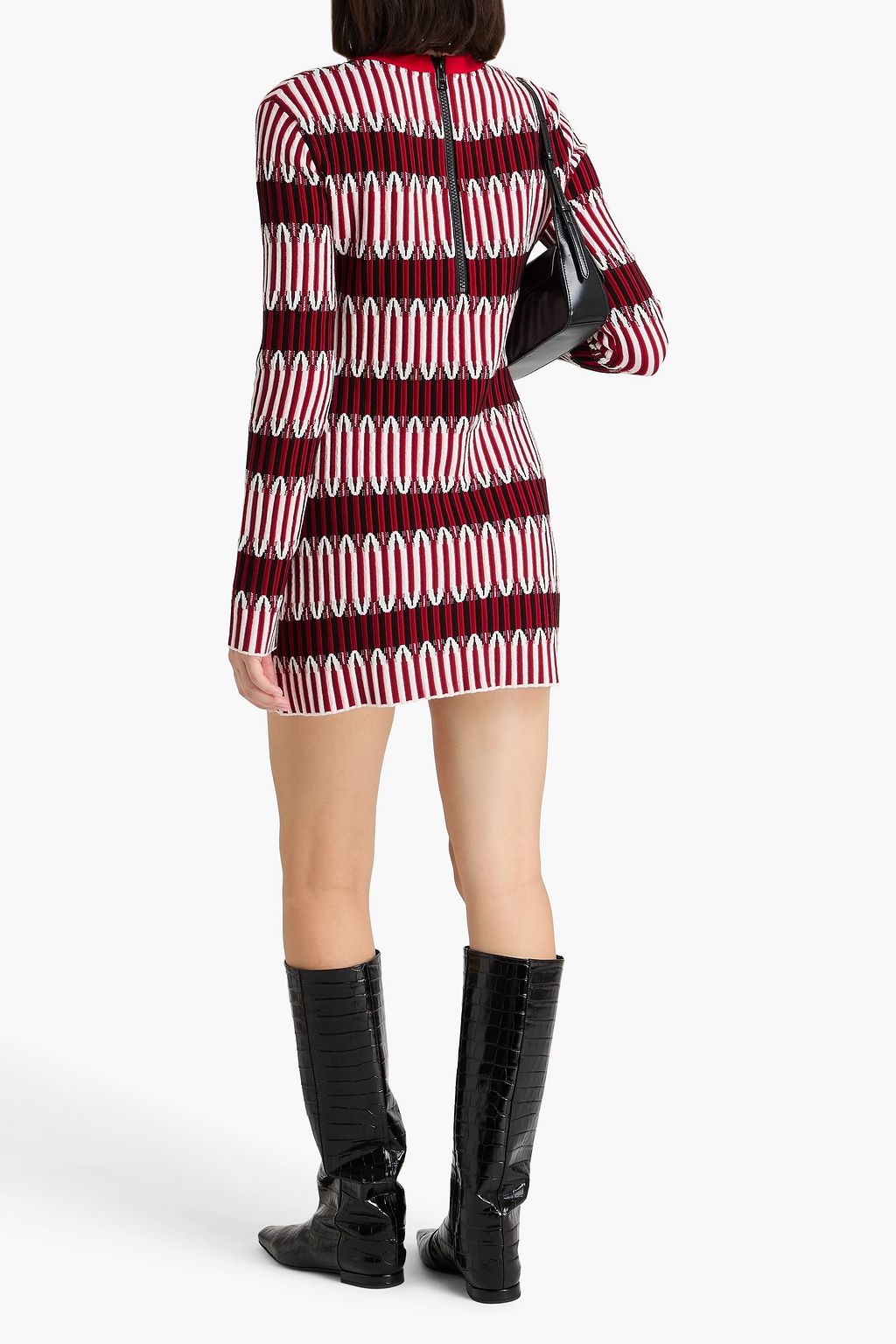 TOD'S فستان قصير بحبكة الجاكار