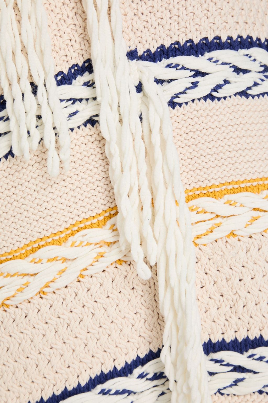 TOD'S كنزة رياضية من القطن المحبوك بنمط جاكار بشرّابات