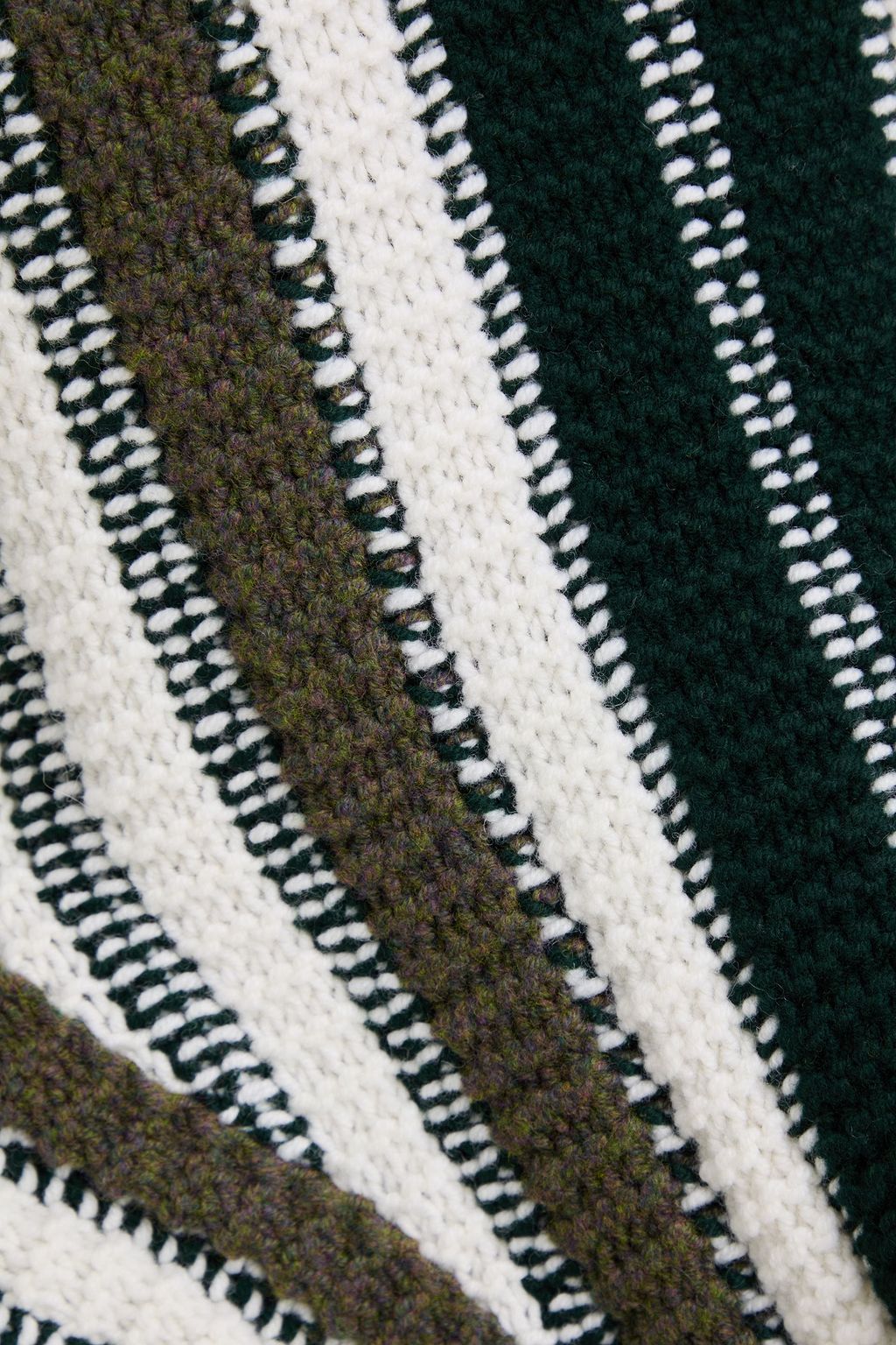 TOD'S كنزة رياضية بكشكشة عند الخصر مصنوعة من الصوف بتصميم مخطط