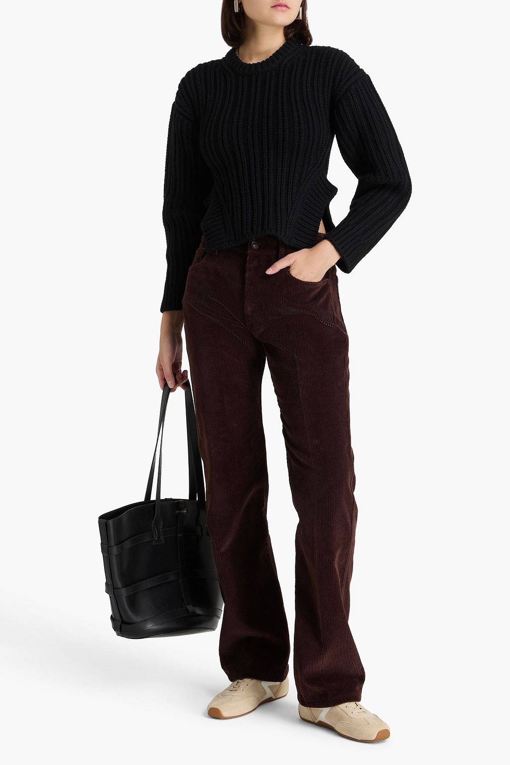 TOD'S كنزة من مزيج الكشمير وصوف الميرينو بكشاكش عند الخصر