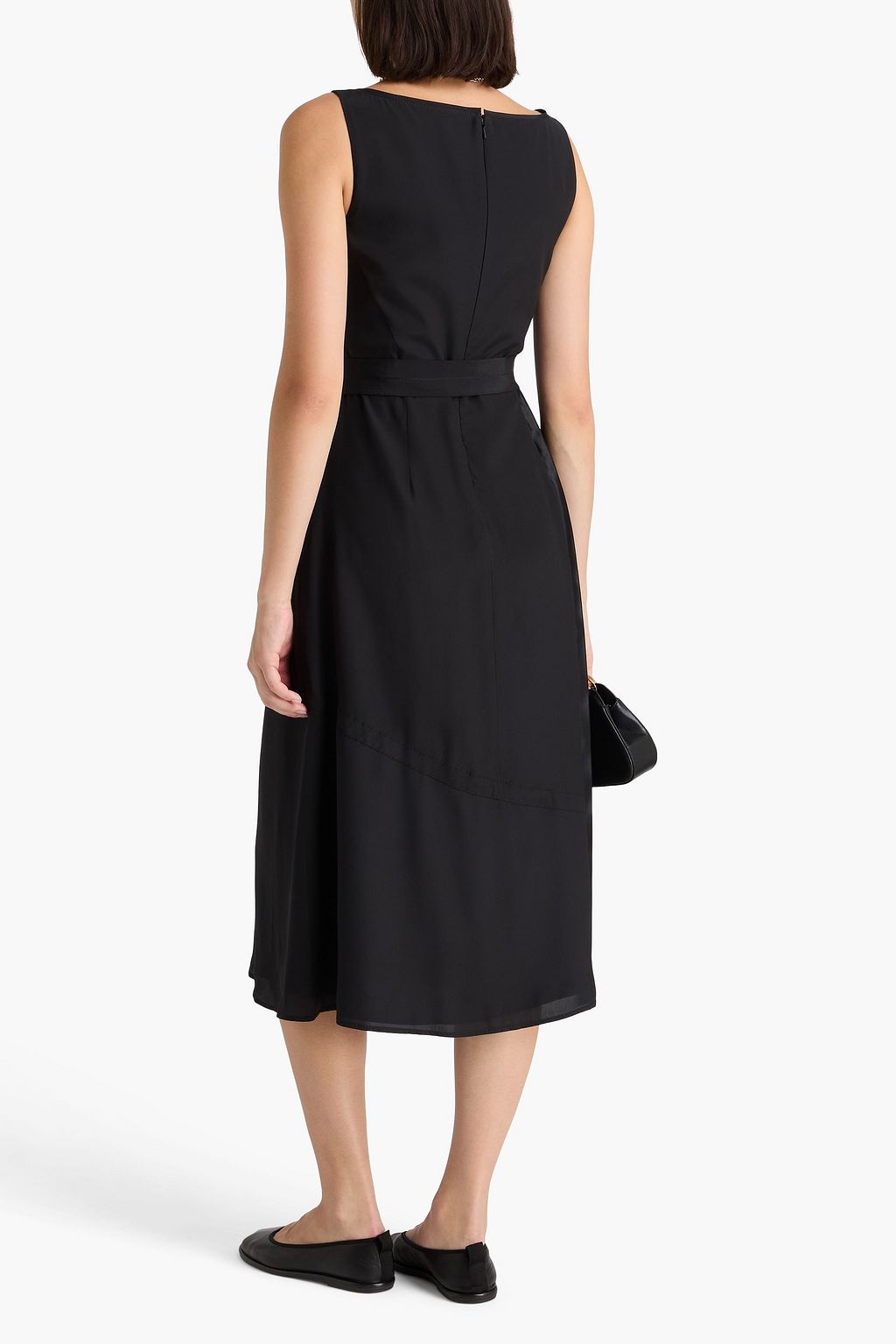 TOD'S Wrap-effect silk crepe de chine midi dress