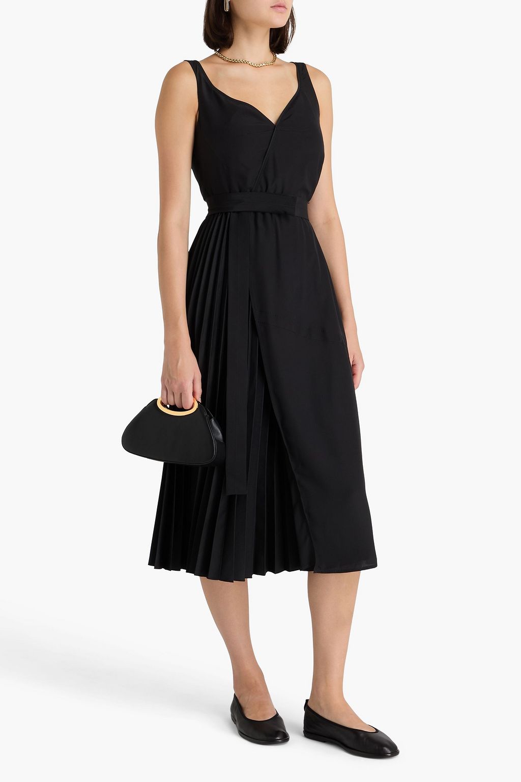 TOD'S Wrap-effect silk crepe de chine midi dress