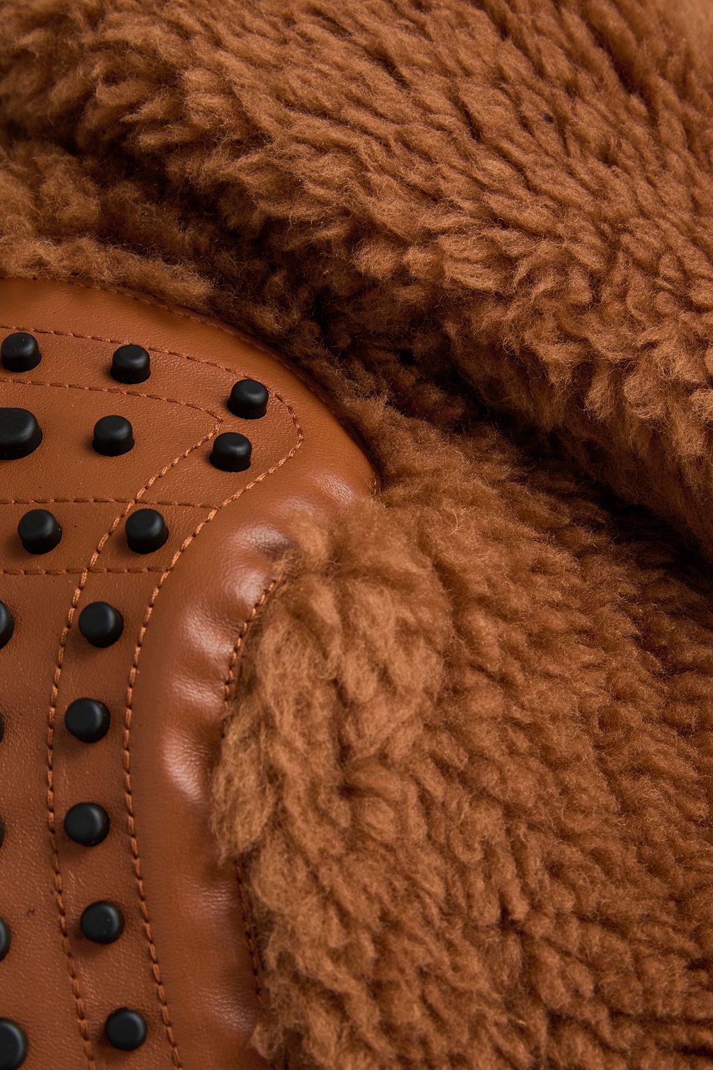 TOD'S جاكيت بومبر من مزيج الصوف مزخرفة بالجلد