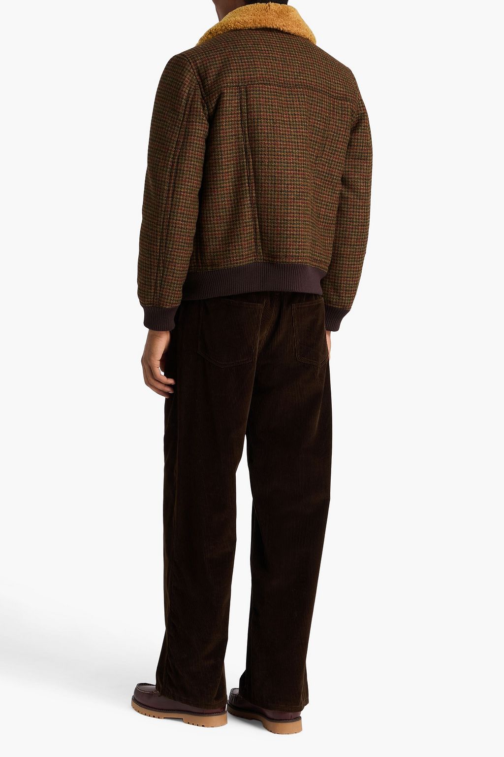 TOD'S Houndstooth wool-tweed bomber jacket