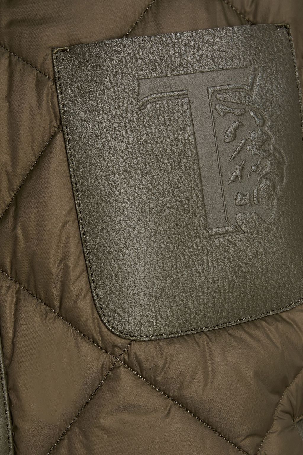 TOD'S Leather-trimmed quilted shell jacket