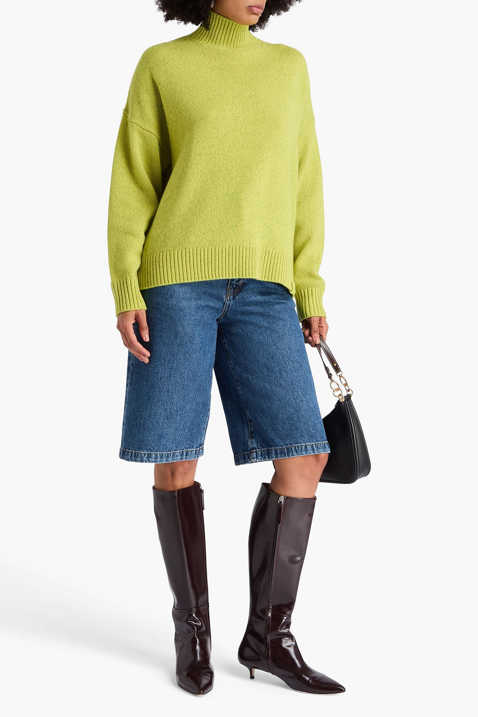  Victoria Beckham - Rollkragenpullover Aus Einer Woll-kaschmirmischung - Grün - Xs 
