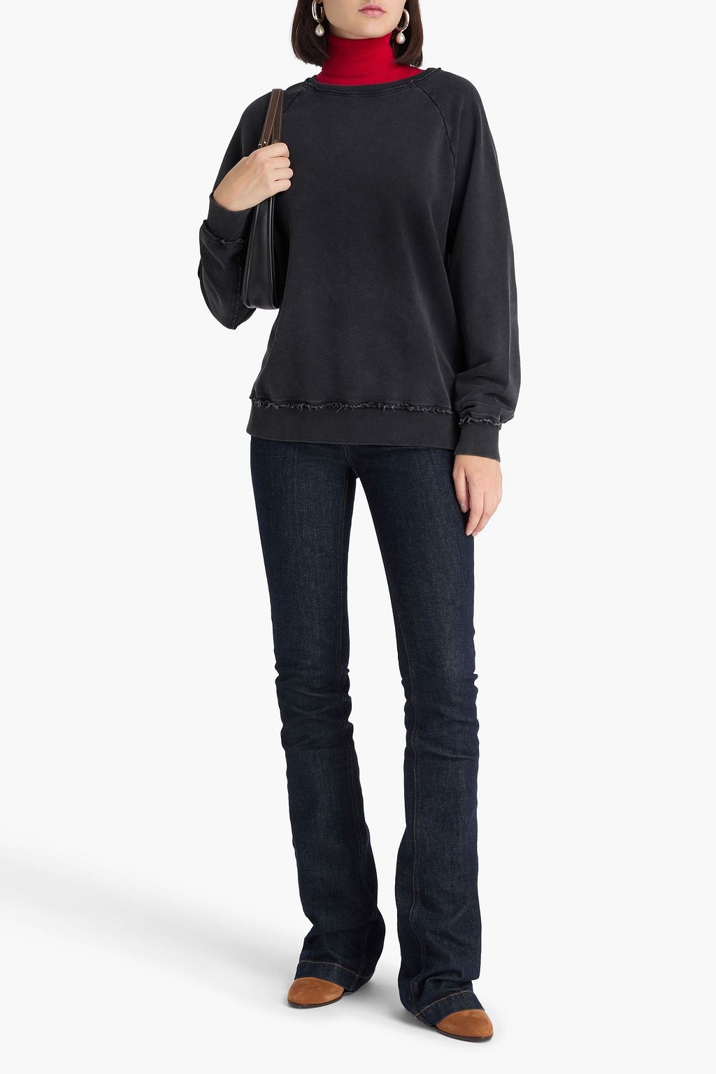 VICTORIA BECKHAM フレンチコットンテリー スウェットシャツ ダメージ加工
