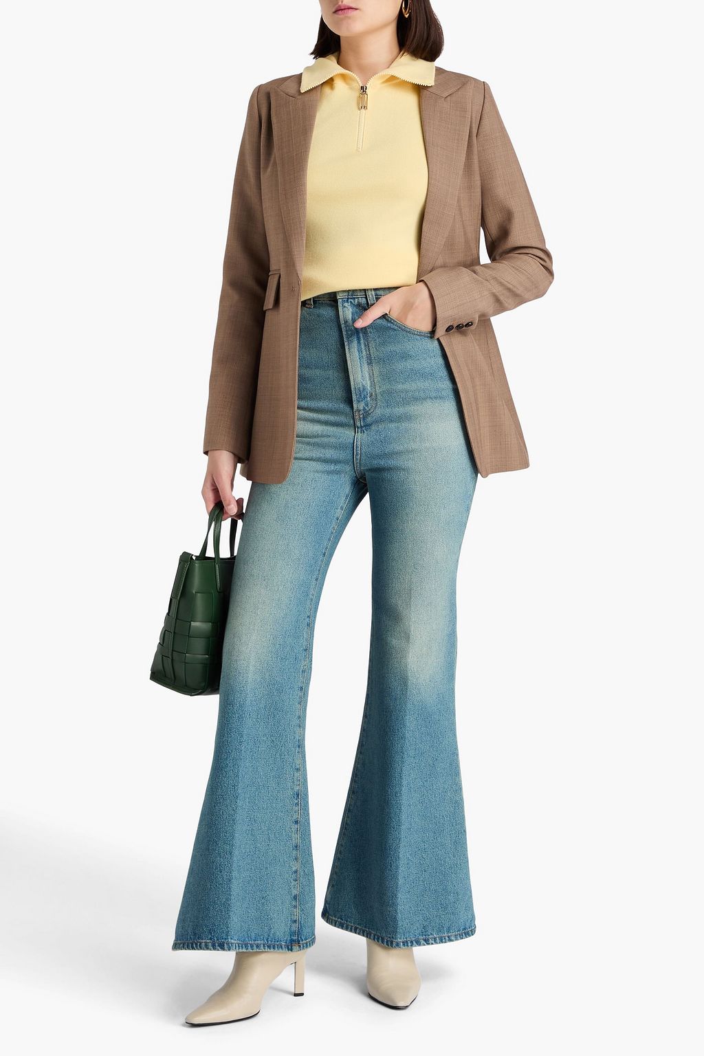 VICTORIA BECKHAM Faded high-rise flared jeans