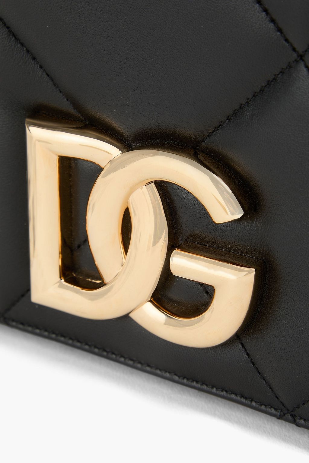 DOLCE&GABBANA حقيبة كتف من الجلد بتصميم مبطّن
