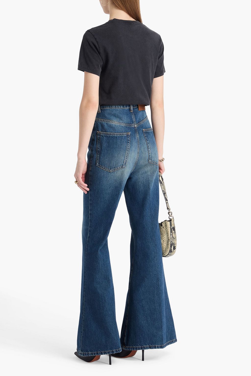 VICTORIA BECKHAM Faded high-rise flared jeans