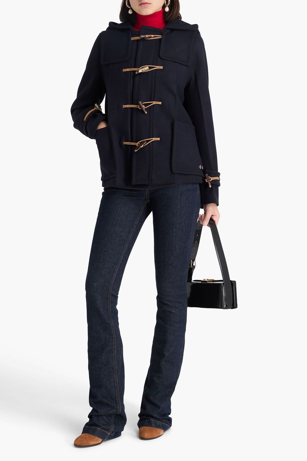 VICTORIA BECKHAM Wool-felt hooded coat