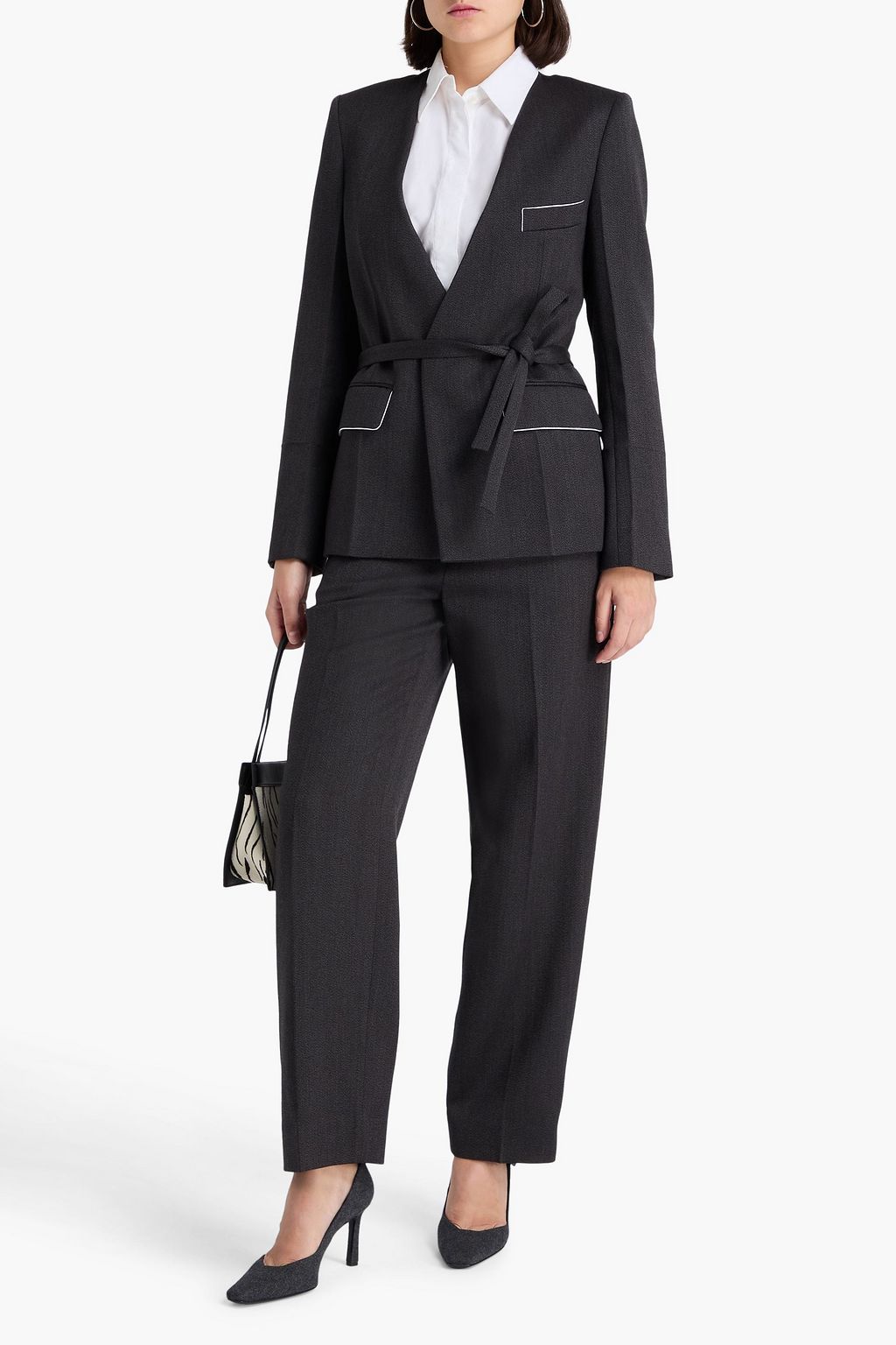 VICTORIA BECKHAM ウールツイル ブレザー ベルト付き