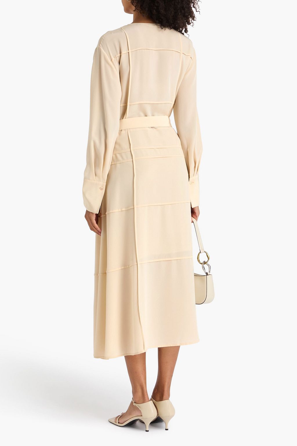 JOSEPH Helene pintucked silk crepe de chine midi dress