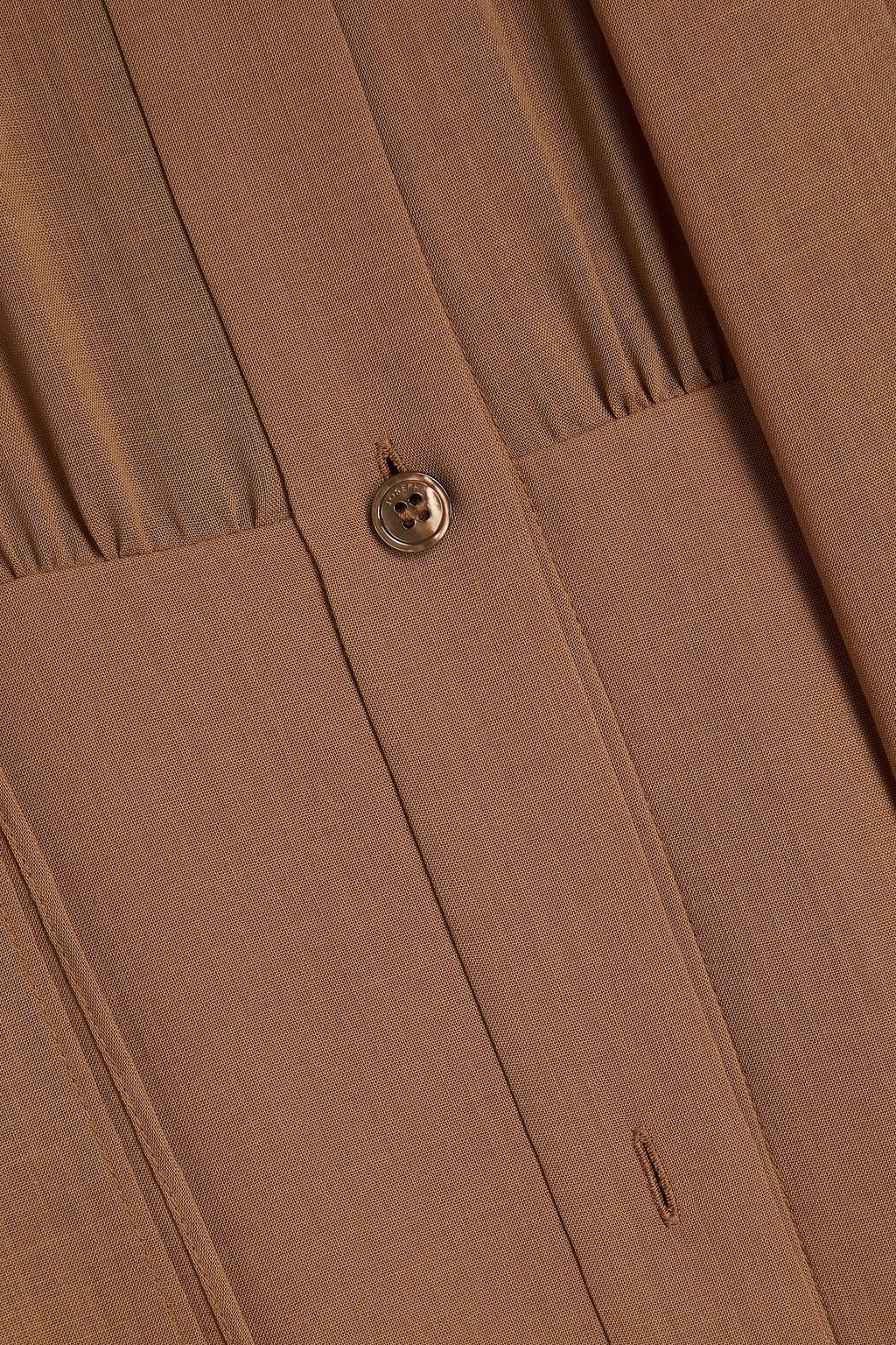 JOSEPH Lisa pussy-bow wool-blend voile maxi shirt dress