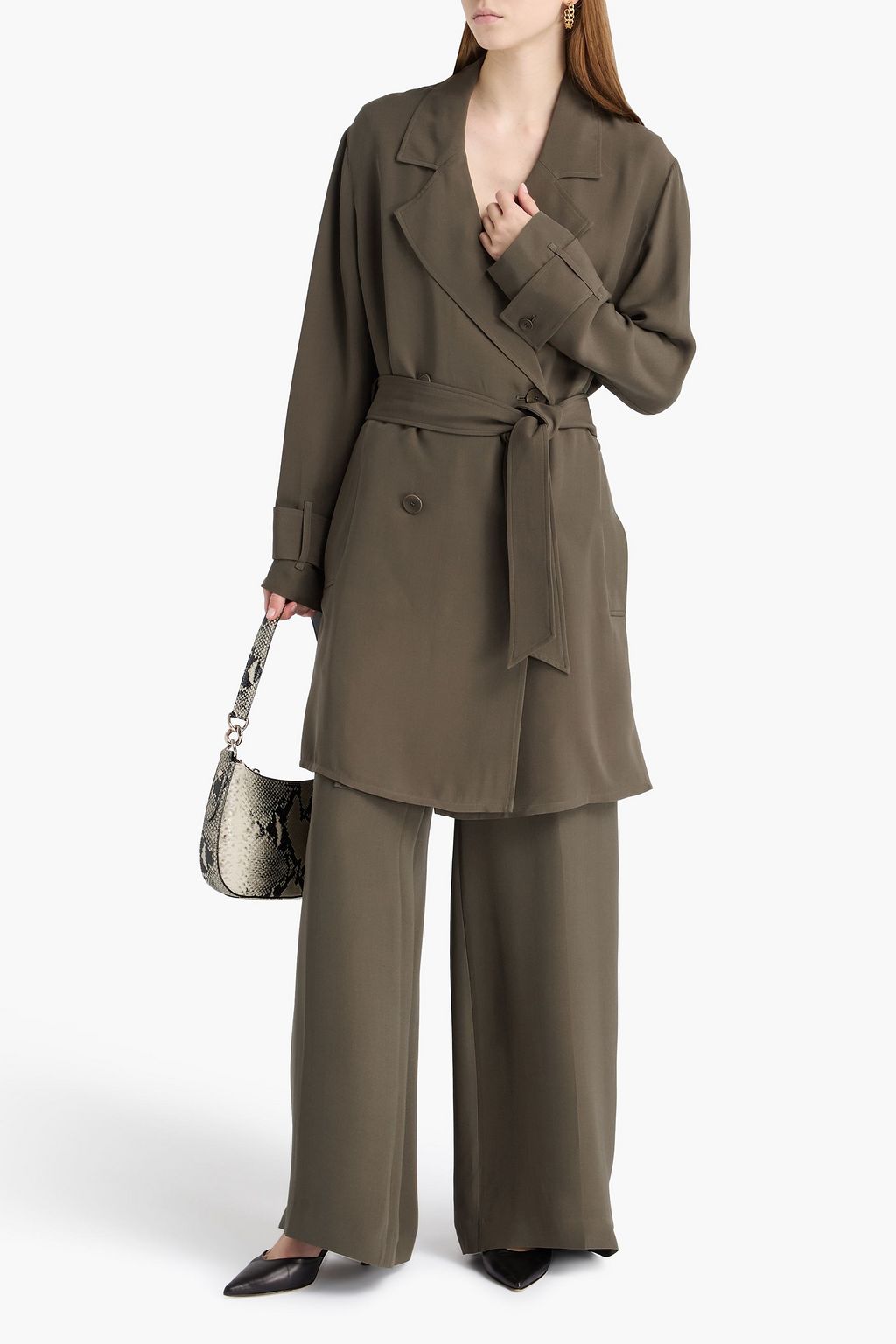 JOSEPH Charah double-breasted silk-blend crepe trench coat