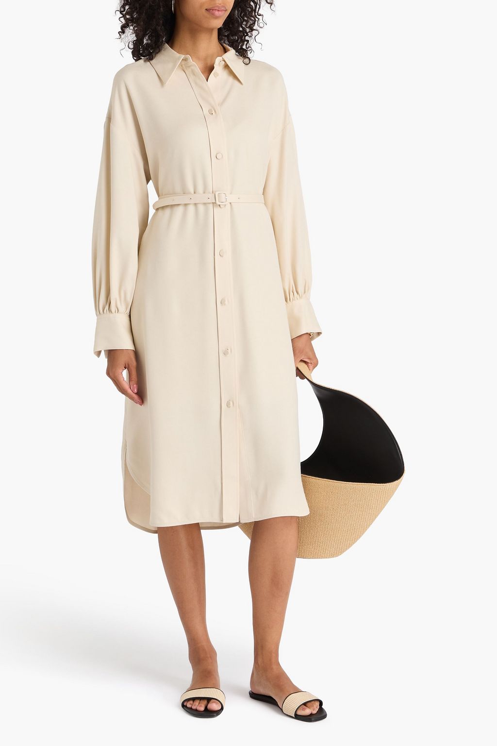 JOSEPH Floreal twill midi shirt dress