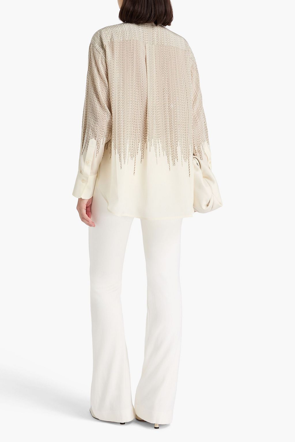VICTORIA BECKHAM シルククレープデシン シャツ プリント入り
