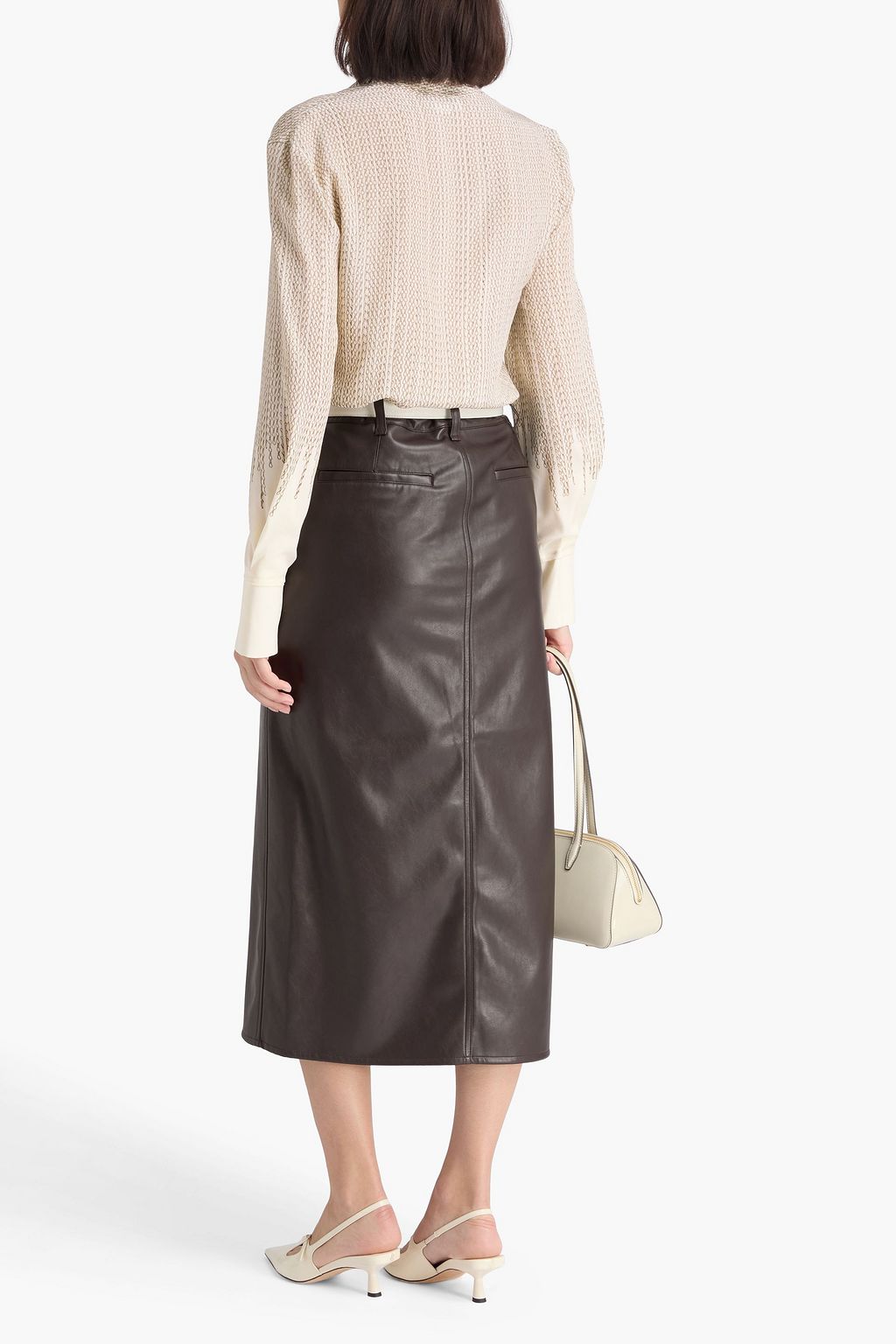 VICTORIA BECKHAM Tie-neck printed silk crepe de chine blouse