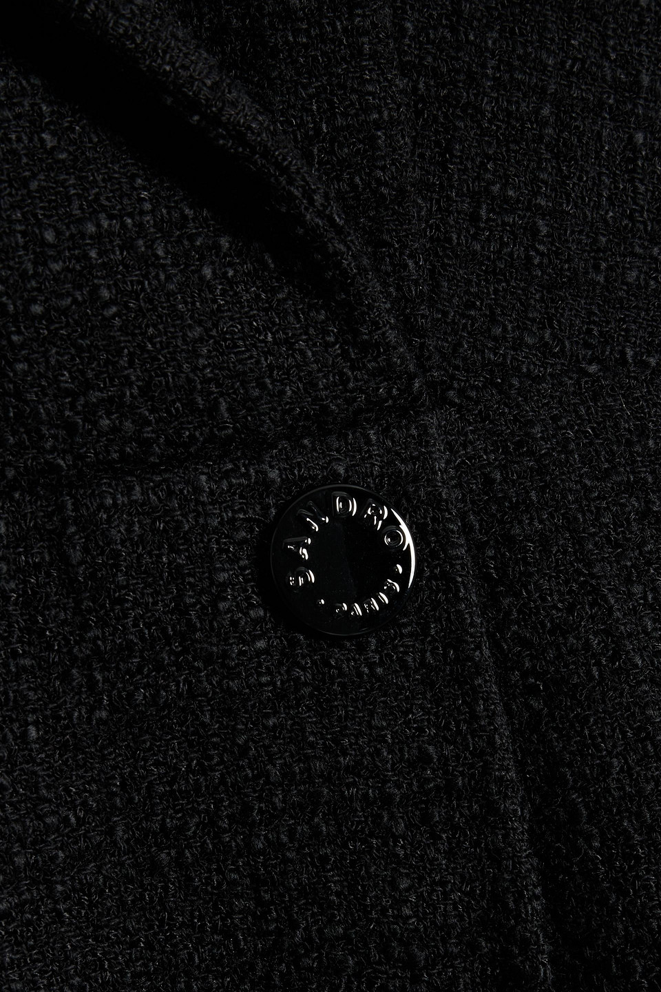 Sandro Wrap-effect Tweed Mini Dress In Black