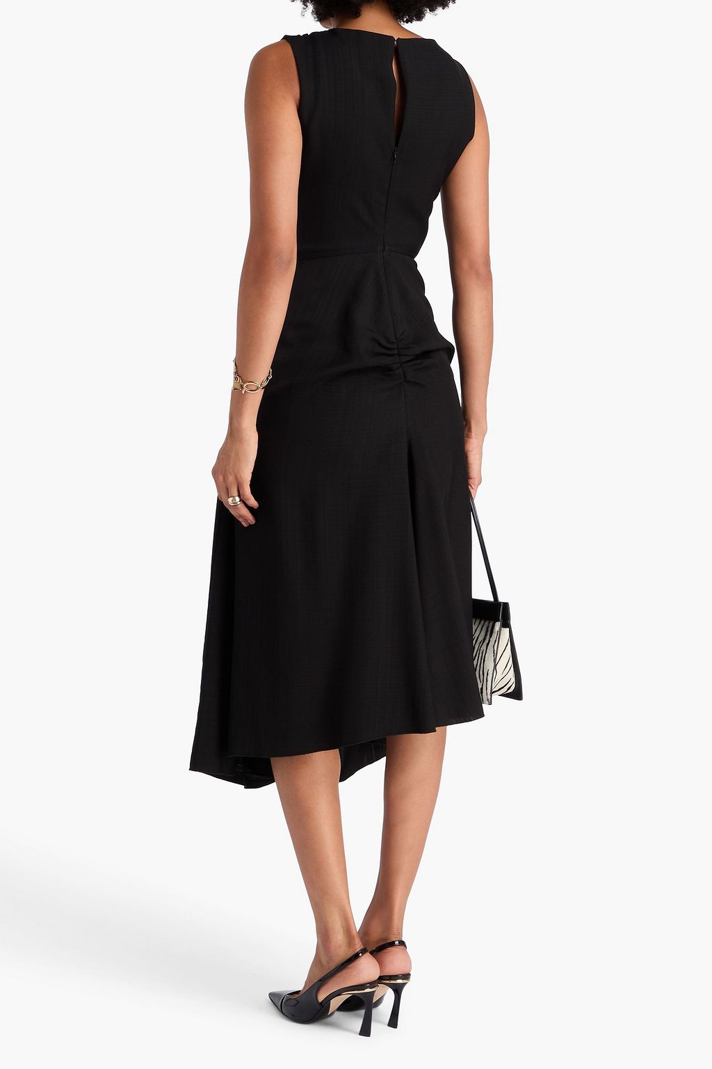 VICTORIA BECKHAM クレープ ミディワンピース ドレープ入り