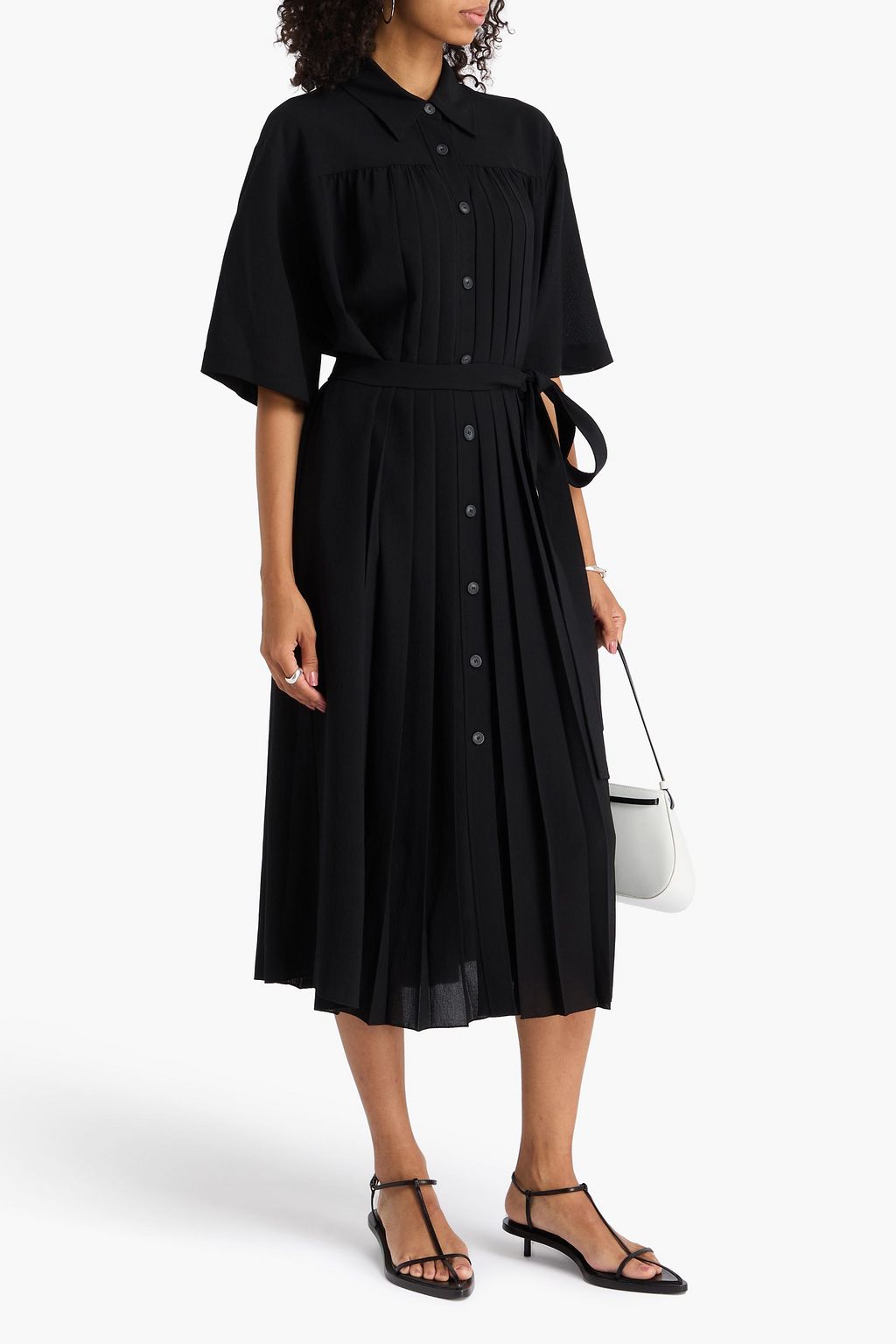 JOSEPH Arcade crepe midi shirt dress